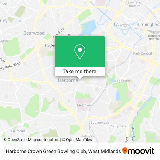 Harborne Crown Green Bowling Club map