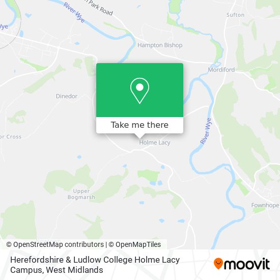 Herefordshire & Ludlow College Holme Lacy Campus map