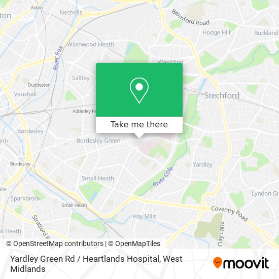 Yardley Green Rd / Heartlands Hospital map