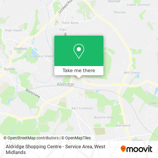 Aldridge Shopping Centre - Service Area map