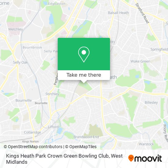 Kings Heath Park Crown Green Bowling Club map