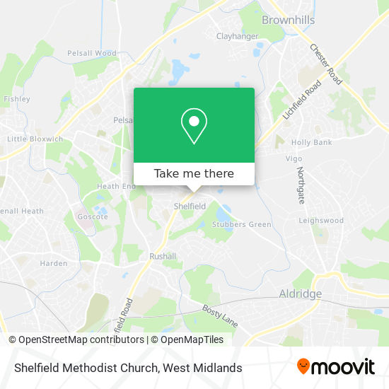 Shelfield Methodist Church map