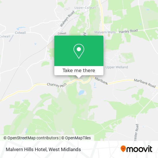 Malvern Hills Hotel map