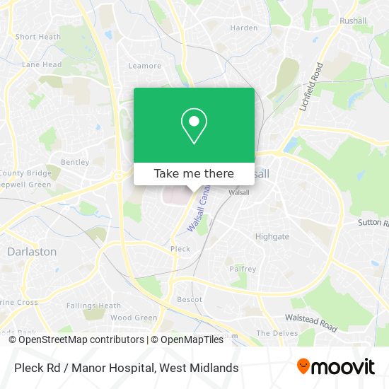 Pleck Rd / Manor Hospital map