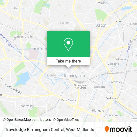 Travelodge Birmingham Central map