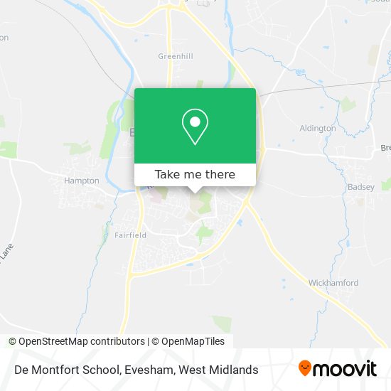 De Montfort School, Evesham map