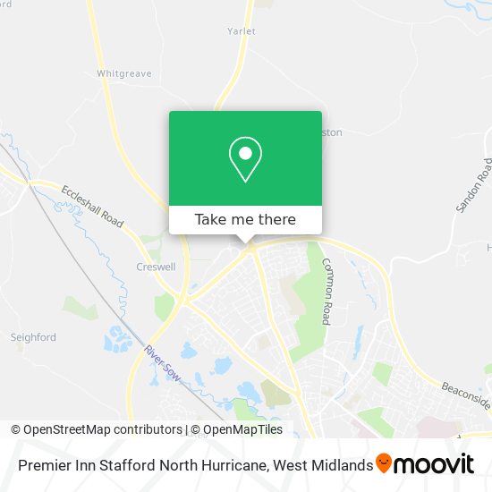 Premier Inn Stafford North Hurricane map