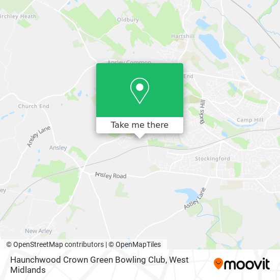 Haunchwood Crown Green Bowling Club map