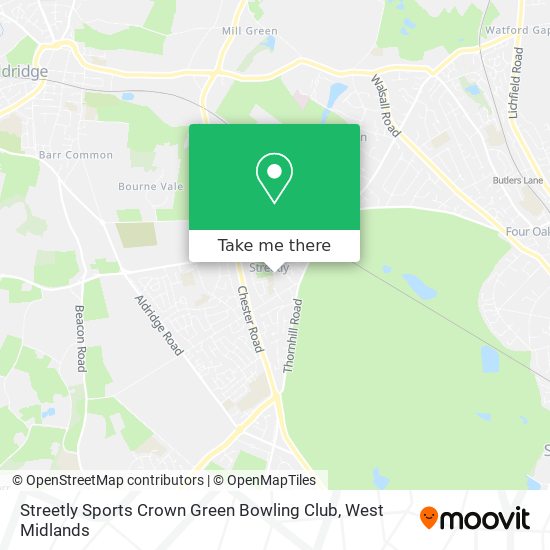 Streetly Sports Crown Green Bowling Club map