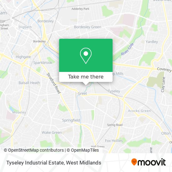 Tyseley Industrial Estate map