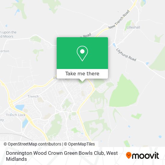 Donnington Wood Crown Green Bowls Club map