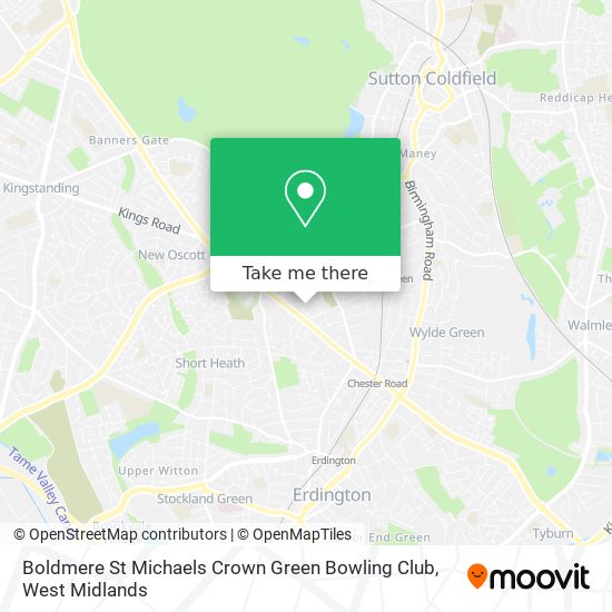 Boldmere St Michaels Crown Green Bowling Club map