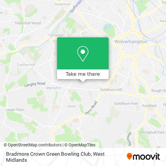 Bradmore Crown Green Bowling Club map