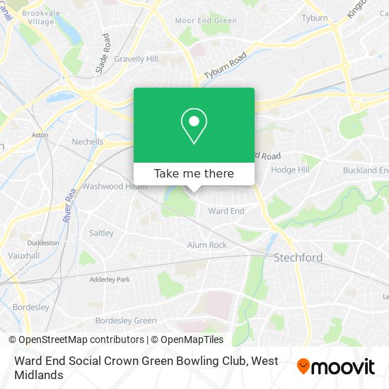 Ward End Social Crown Green Bowling Club map