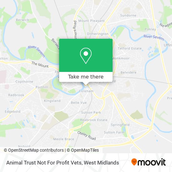 Animal Trust Not For Profit Vets map