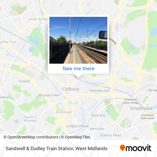 Sandwell & Dudley Train Station map
