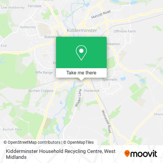 Kidderminster Household Recycling Centre map