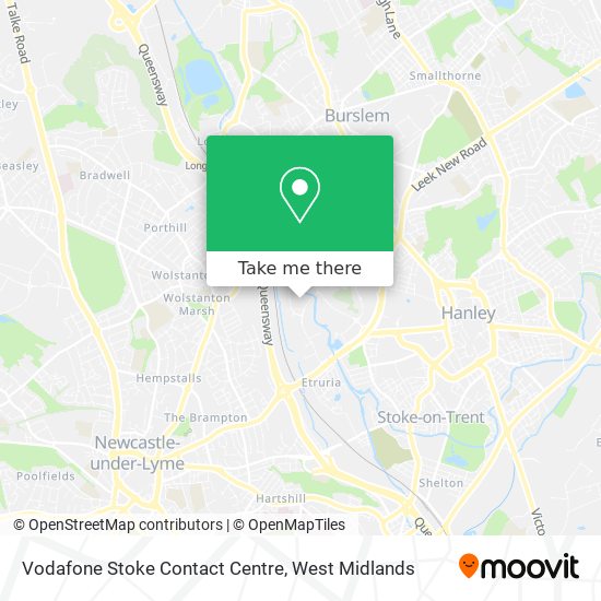 Vodafone Stoke Contact Centre map