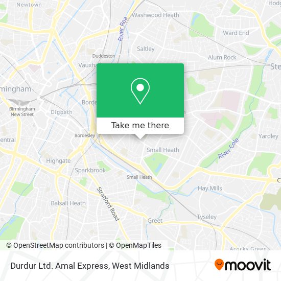 How to get to Durdur Ltd. Amal Express in Bordesley Green by Bus, Train or  Light rail?