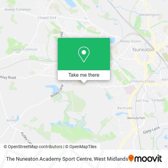 The Nuneaton Academy Sport Centre map