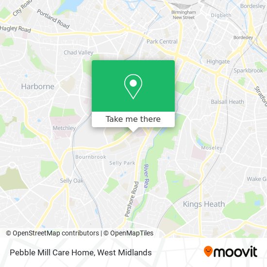 Pebble Mill Care Home map