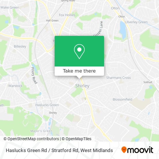 Haslucks Green Rd / Stratford Rd map
