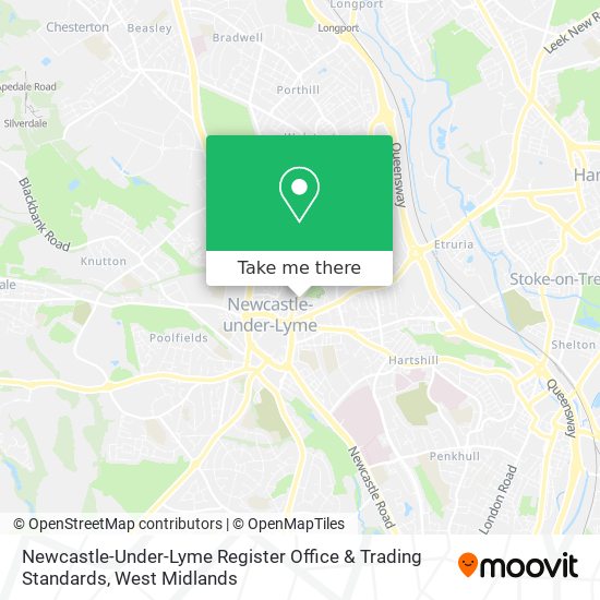 Newcastle-Under-Lyme Register Office & Trading Standards map