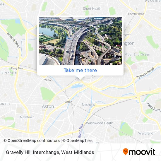 Gravelly Hill Interchange map