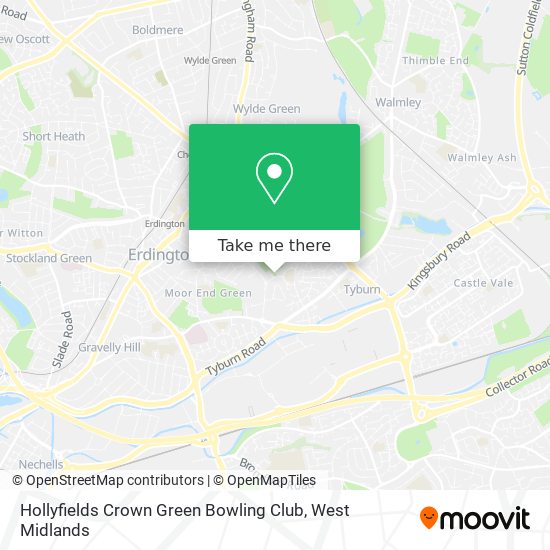 Hollyfields Crown Green Bowling Club map