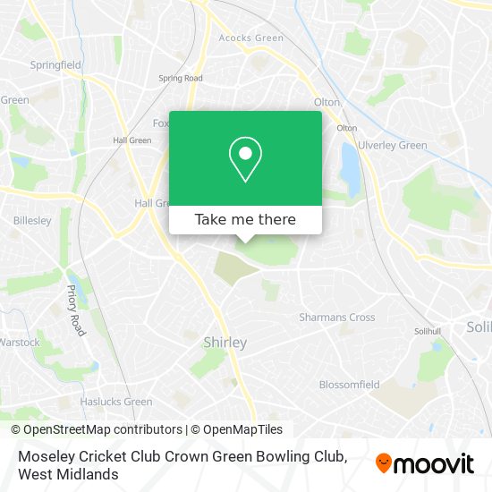 Moseley Cricket Club Crown Green Bowling Club map