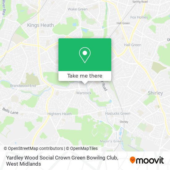 Yardley Wood Social Crown Green Bowilng Club map