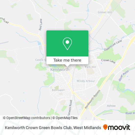 Kenilworth Crown Green Bowls Club map