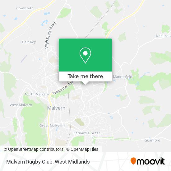 Malvern Rugby Club map