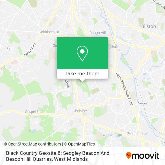 Black Country Geosite 8: Sedgley Beacon And Beacon Hill Quarries map