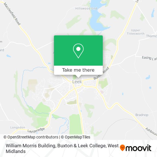 William Morris Building, Buxton & Leek College map