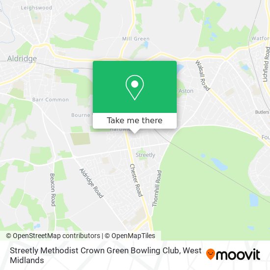 Streetly Methodist Crown Green Bowling Club map