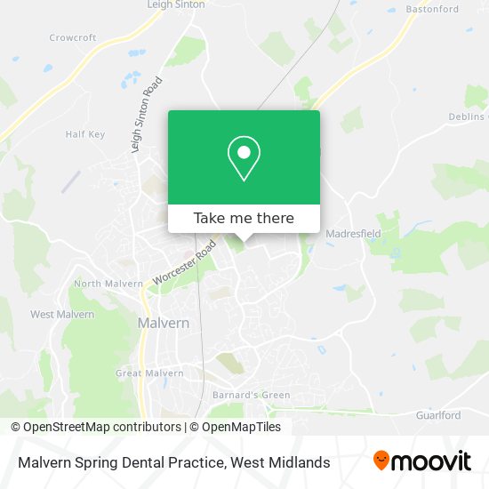 Malvern Spring Dental Practice map