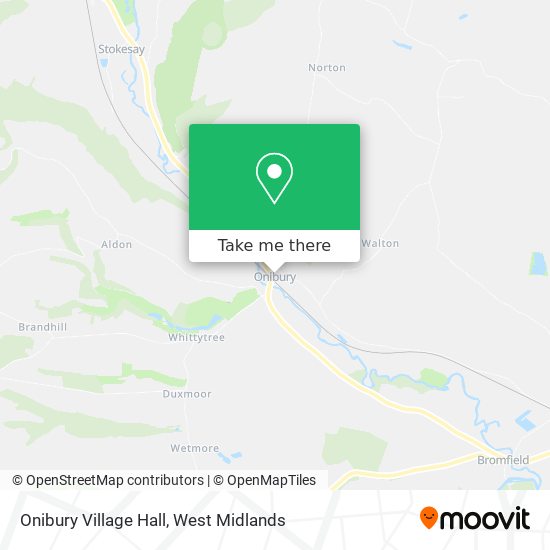 Onibury Village Hall map