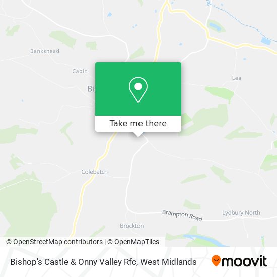 Bishop's Castle & Onny Valley Rfc map