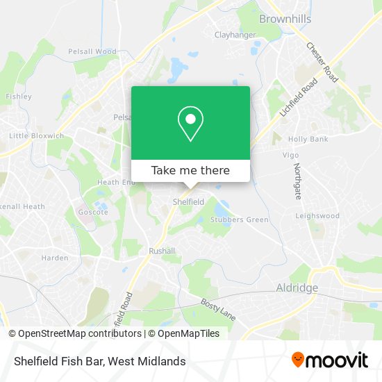 Shelfield Fish Bar map