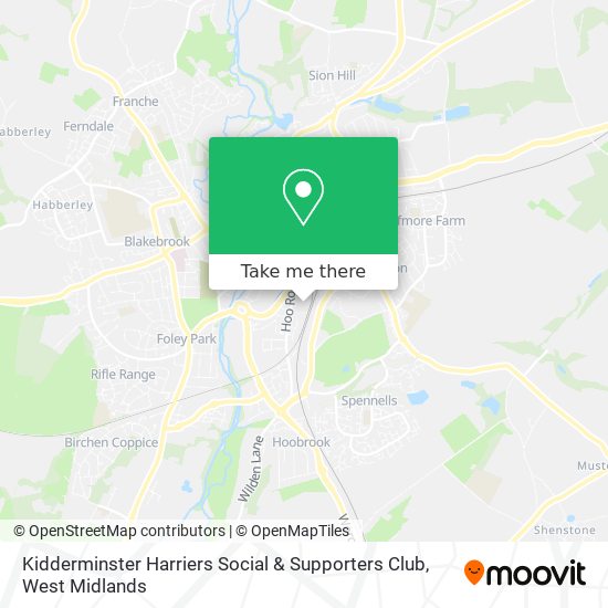 Kidderminster Harriers Social & Supporters Club map