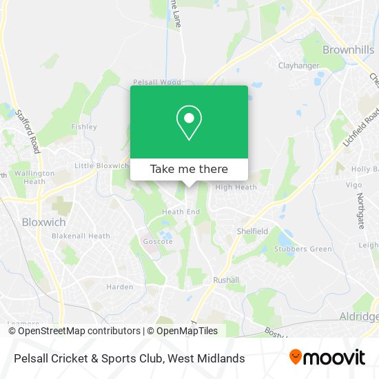 Pelsall Cricket & Sports Club map