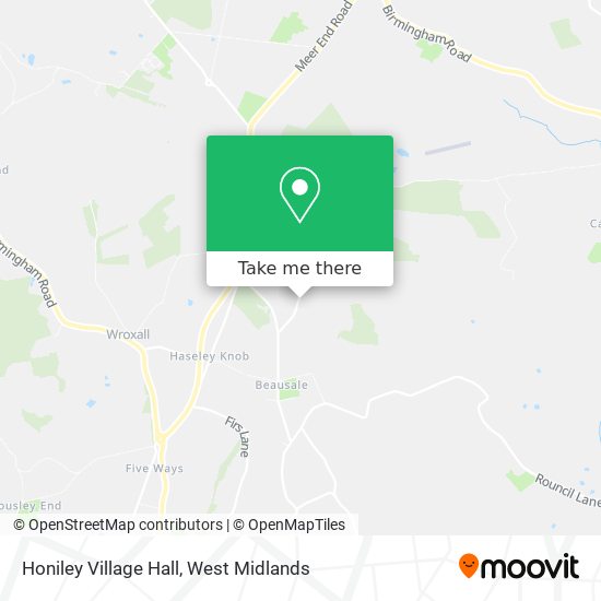 Honiley Village Hall map