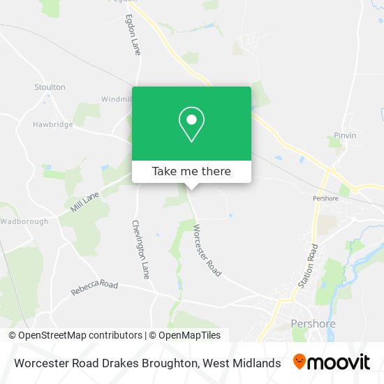 Worcester Road Drakes Broughton map