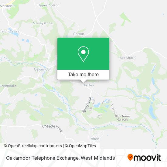 Oakamoor Telephone Exchange map