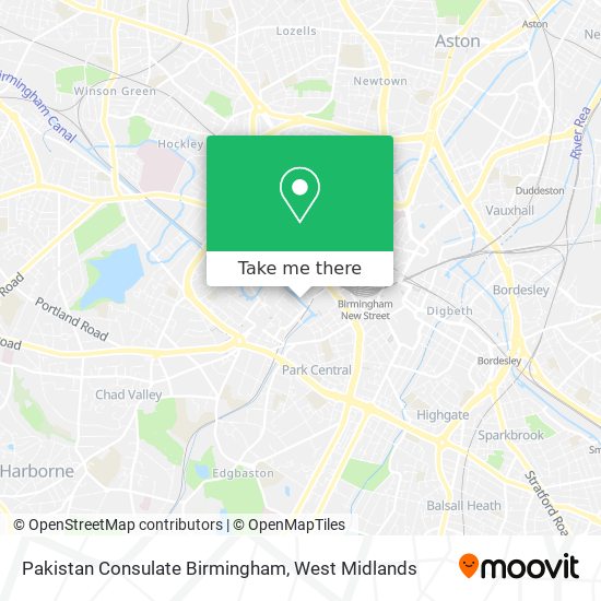 Pakistan Consulate Birmingham map