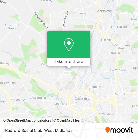 Radford Social Club map