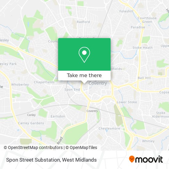 Spon Street Substation map