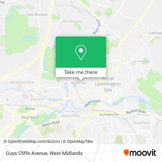 Guys Cliffe Avenue map