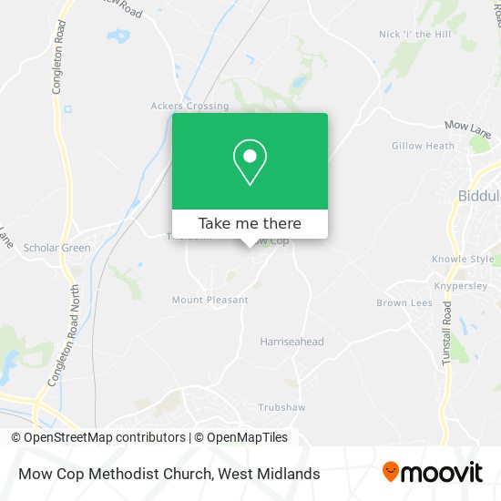 Mow Cop Methodist Church map